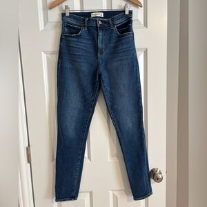 Abercrombie & Fitch Dark Blue Super Skinny High Rise Jeans